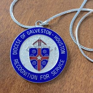 VINTAGE Diocese of Galveston Sterling Pendant